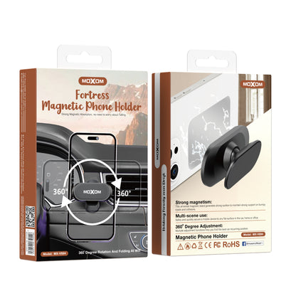 MOXOM MX-VS94 Fortress Mini Magnetic Phone Holder – 4-Magnet Array, Ultra-Compact 21g, Metal Plate Included