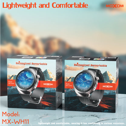 MOXOM MX-WH11 Smartwatch – 1.53" HD Touchscreen, Bluetooth Calling, NFC, 7-10 Day Battery