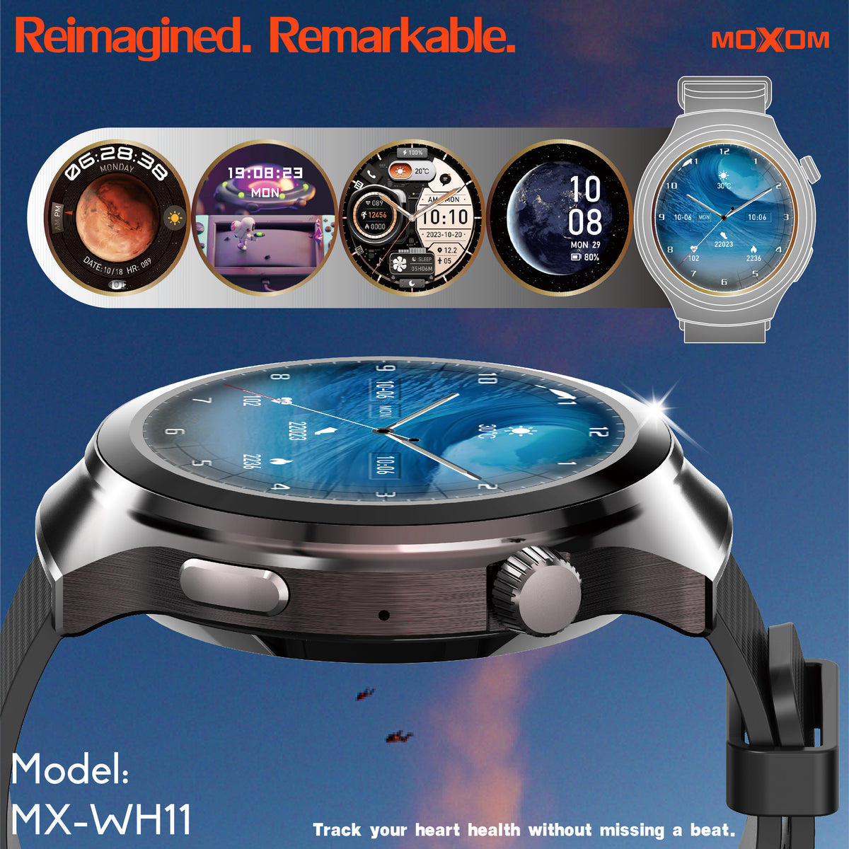 MOXOM MX-WH11 Smartwatch – 1.53" HD Touchscreen, Bluetooth Calling, NFC, 7-10 Day Battery