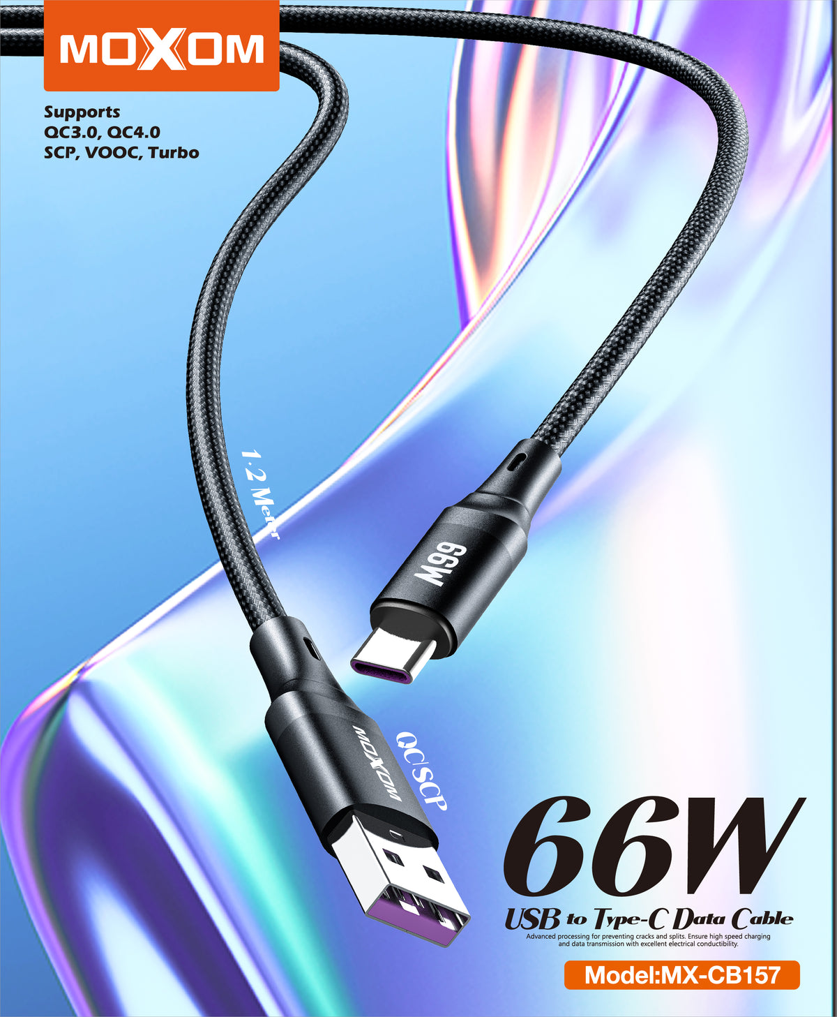 MOXOM MX-CB157 66W USB to Type-C Fast Charging Data Cable