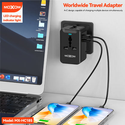 Universal Travel Adapter Charger AC Plug Moxom MX-HC185
