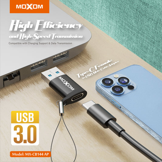 MOXOM MX-CB144AP USB-C Female to USB-A Male Adapter - Fast Charging
