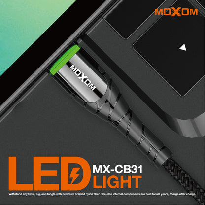 Moxom CB-31 Lightning Fast Charging Cable 2.4A Speed with LED Light