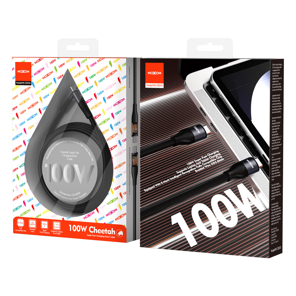 Moxom MX-CB335 Type-C to Type-C Cable 100W Cheetah Fast Charge