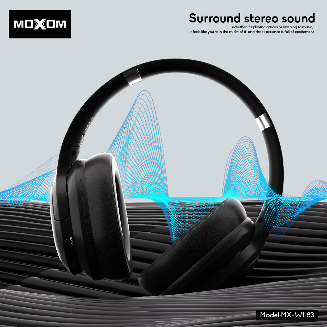Moxom MX-WL83 Wireless Bluetooth 5.3 Headphones Hi-Fi Sound