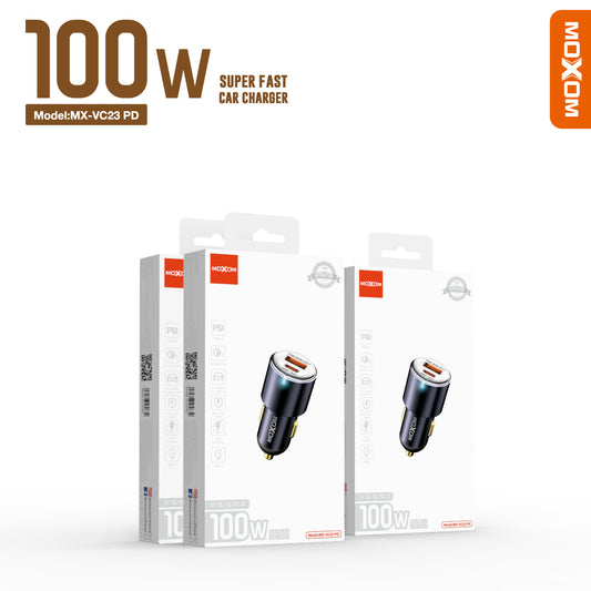 Moxom MX-VC23 100W PD Dual Port Car Charger