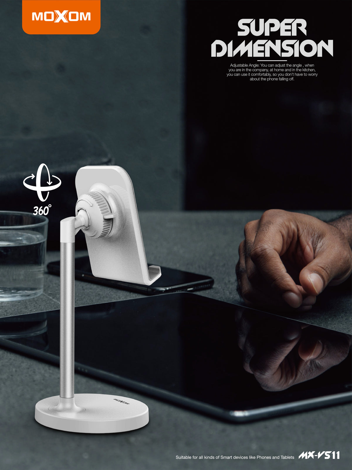 Moxom MX-VS11 Adjustable Desktop Phone & Tablet Holder
