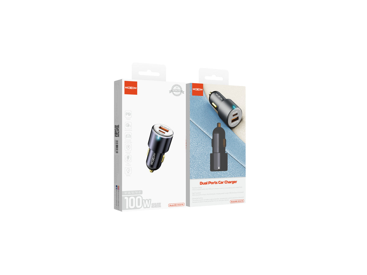 Moxom MX-VC23 100W PD Dual Port Car Charger