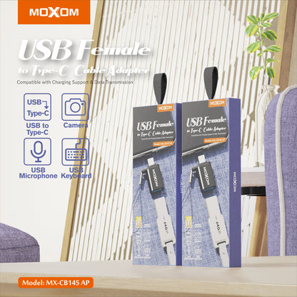 Moxom MX-CB145 USB Female to Type-C Male Adapter - USB 3.0, Lanyard