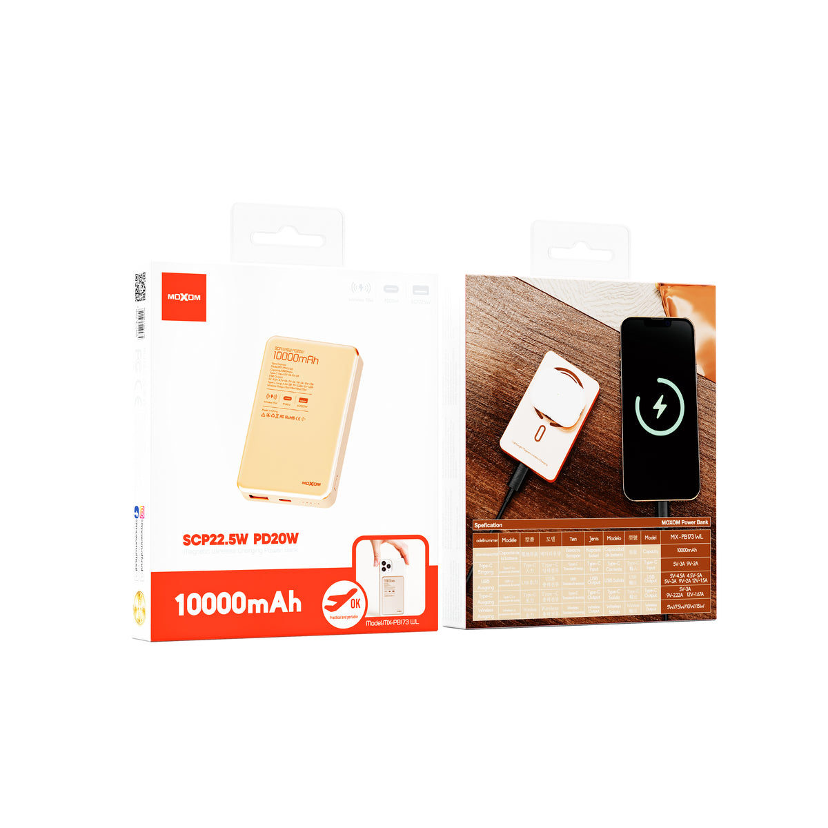 Moxom MX-PB173WL 10000mAh Magnetic Power Bank