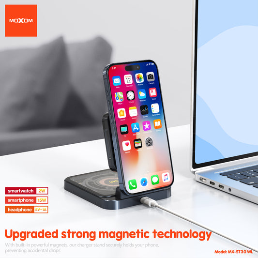 Moxom 3-in-1 Foldable Magnetic Wireless Charger MX-ST30 WL