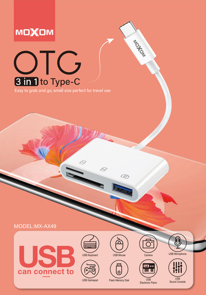 3 in 1 to Type-C OTG Moxom MX-AX49