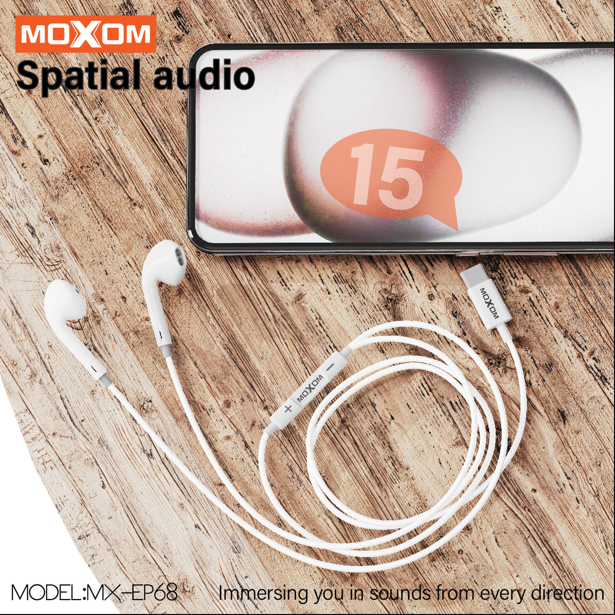 Moxom Mx-Ep68 Type-C Headset Pure Sound