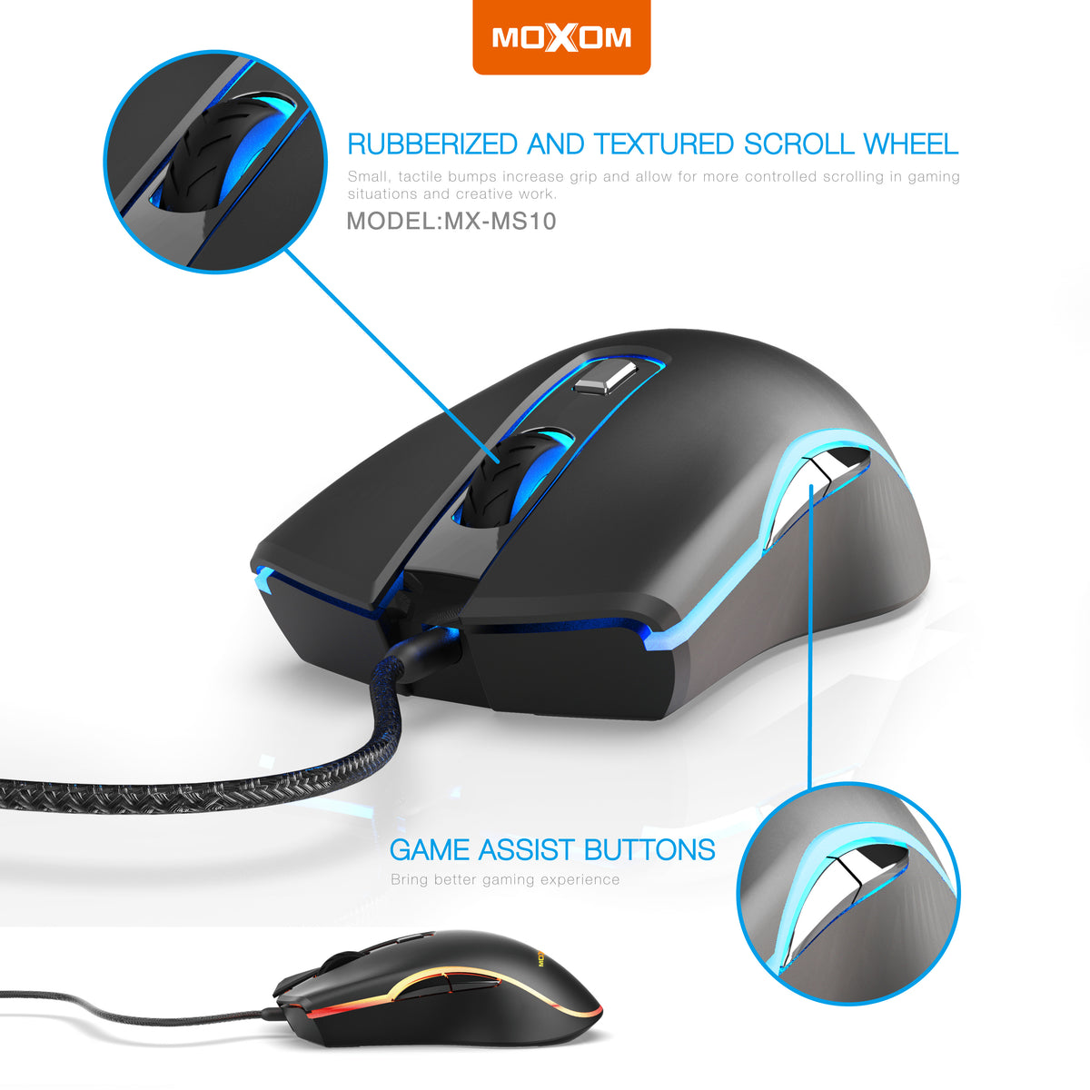 Moxom MX-MS10 Razor LED Gaming Wired Mouse