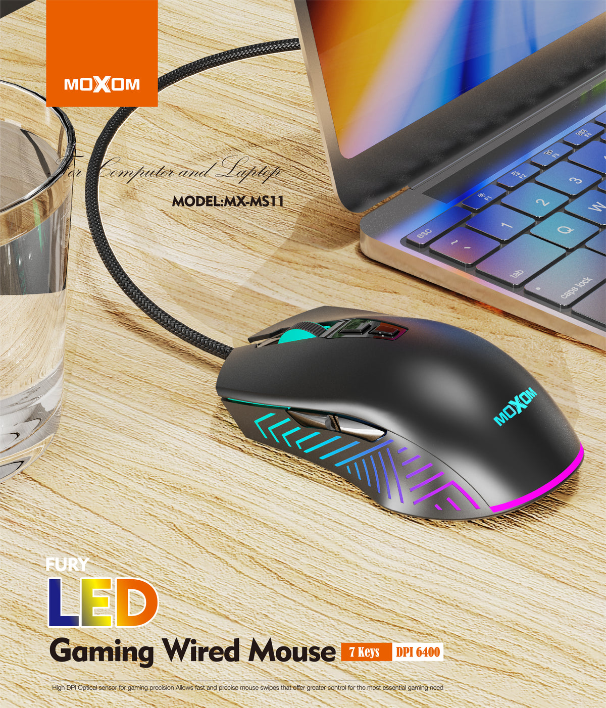 Moxom MX-MS11 Fury LED Gaming Mouse