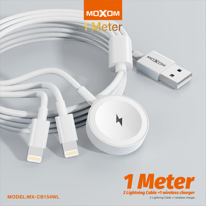 Moxom MX-CB154 WL 3-in-1 Magnetic Watch Charging Cable