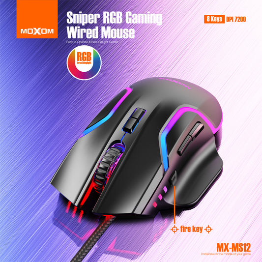 Moxom Smile RGB Gaming Wired Mouse MX-MS12