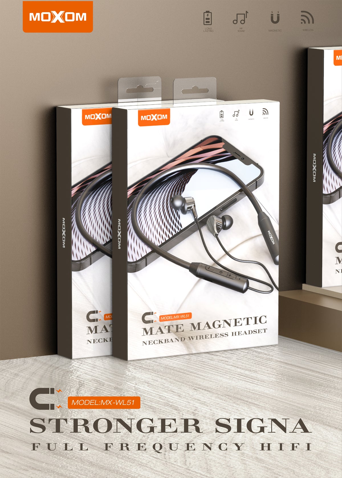 Moxom MX-WL51 Bluetooth Magnetic Neckband Earphones