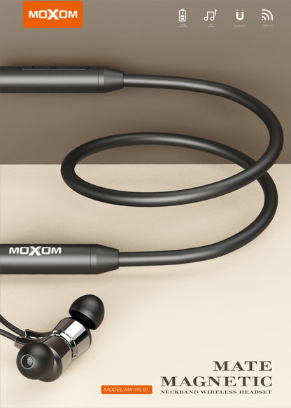 Moxom MX-WL51 Bluetooth Magnetic Neckband Earphones