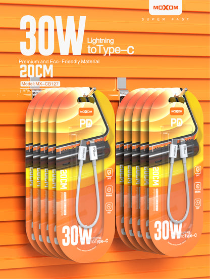Moxom Fast Charge Short Type-C to Lightning Mx-Cb127 (White)