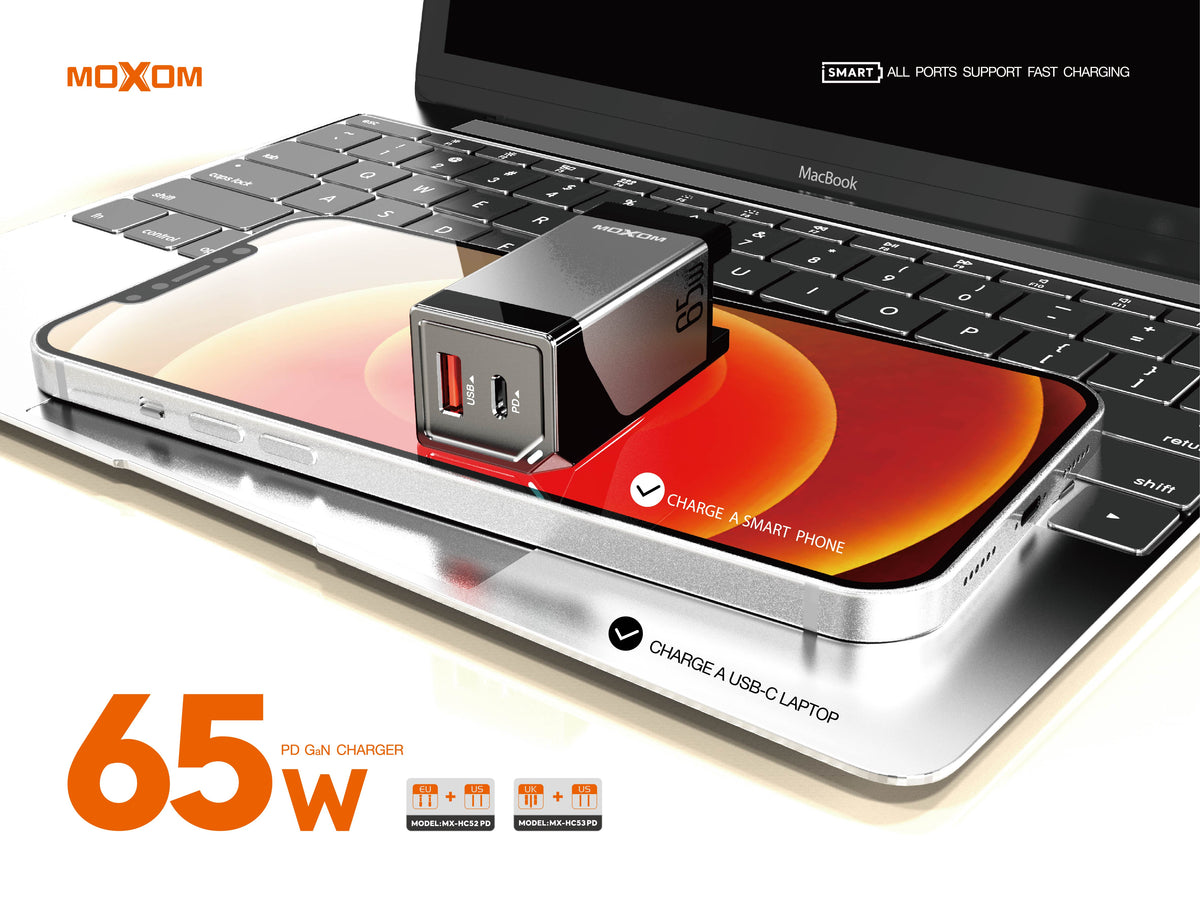 65W Power Fast PD GaN Charger Moxom MX-HC52PD