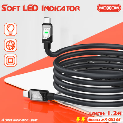 Moxom MX-CB255 Type-C to Type-C Cable 60W PD LED Display