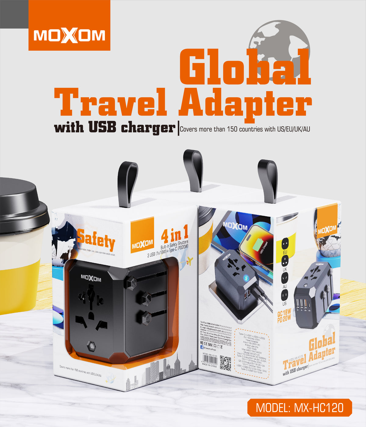 Moxom MX-HC120 Universal Travel Adapter