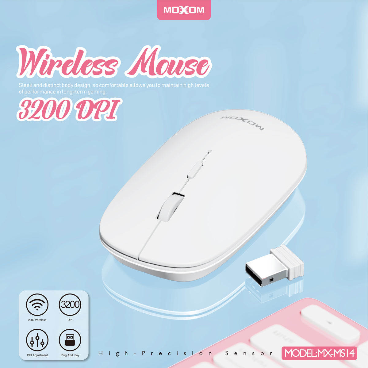 Moxom MX-MS14 Wireless 2.4GHz Optical Mouse Black