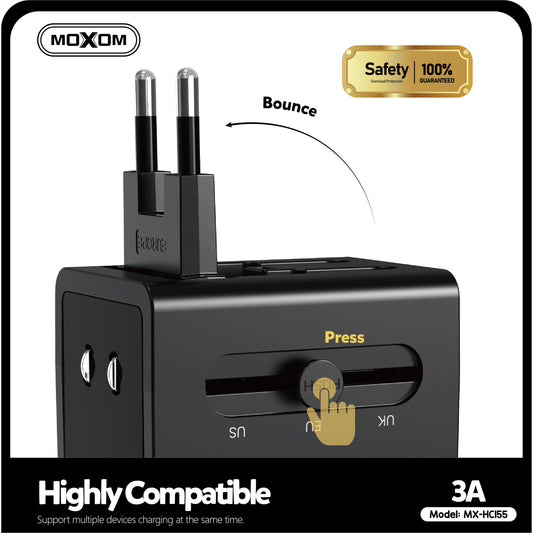 Universal Travel Adapter Converter Charger MOXOM MX-HC155