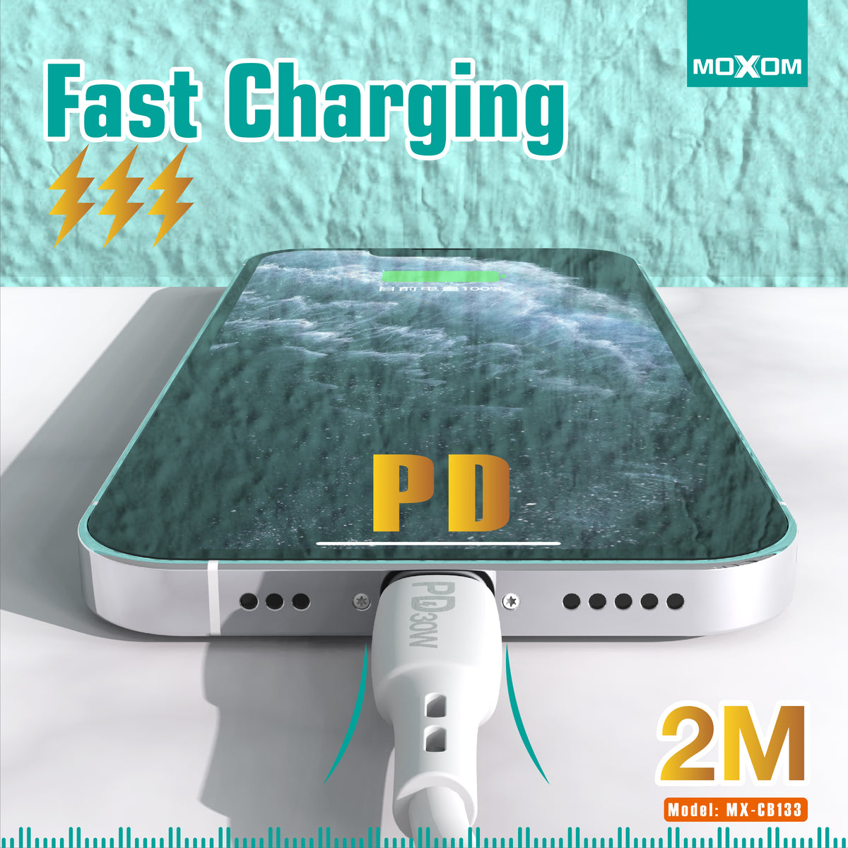 Moxom MX-CB133 - 30W PD Type-C to Lightning Cable (2m)