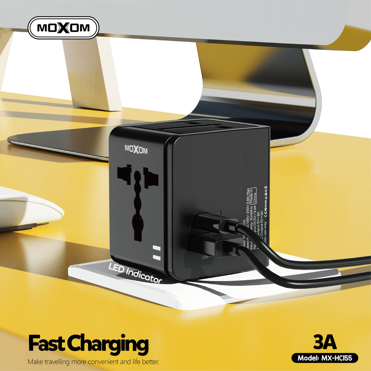 Universal Travel Adapter Converter Charger MOXOM MX-HC155