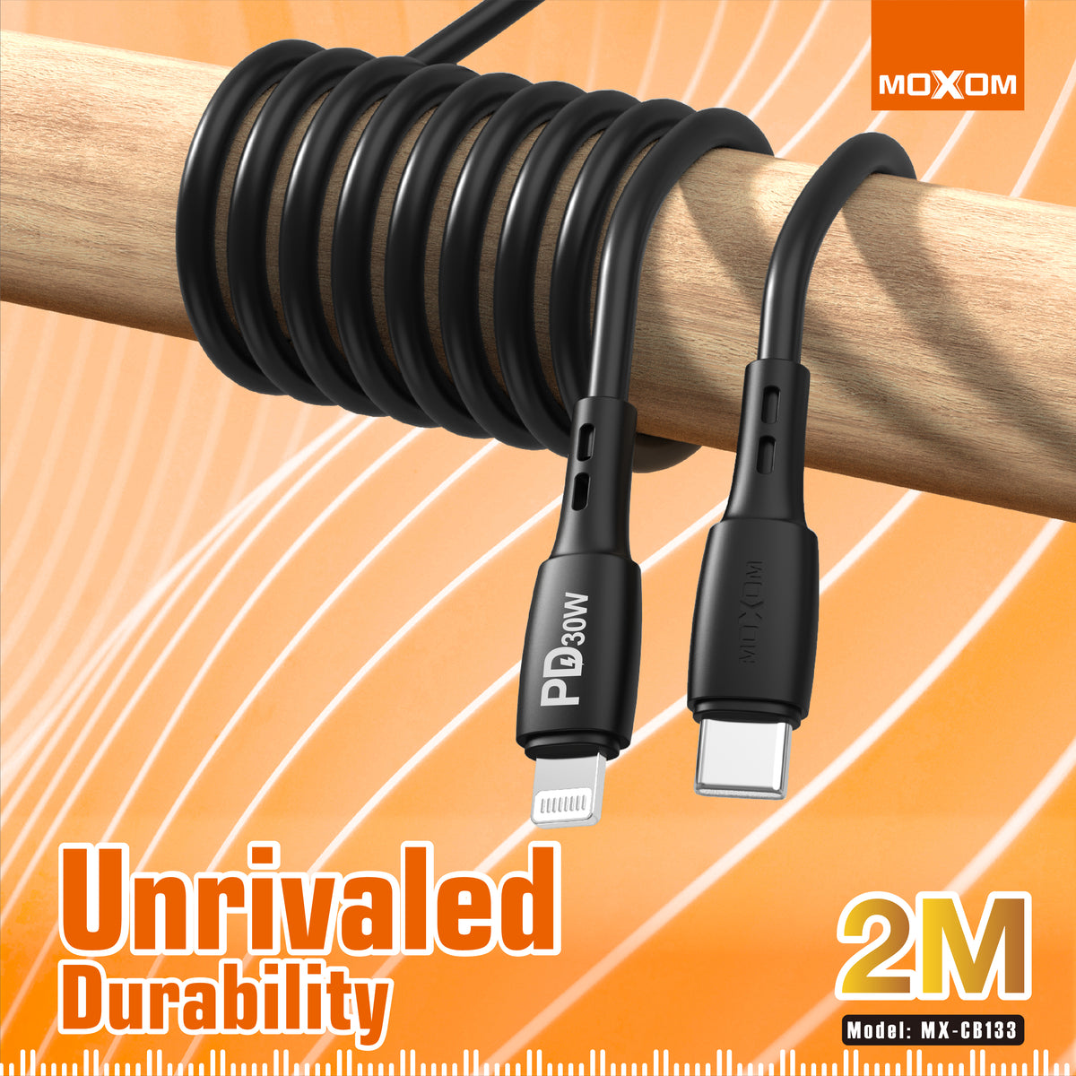 Moxom MX-CB133 - 30W PD Type-C to Lightning Cable (2m)