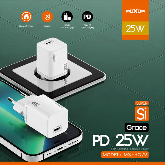 Moxom MX-HC79 25W USB-C PD Fast Charger Lightning