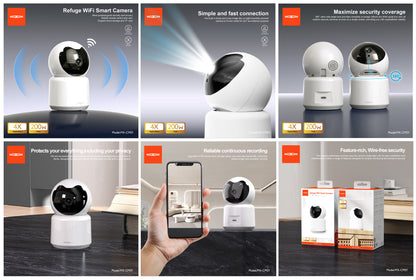 Moxom CM01 Wi-Fi 360 Security Camera with Night Vision & Motion Detection
