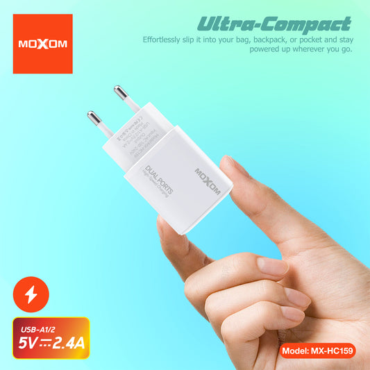 Moxom MX-HC159 USB Charger with Dual USB Ports