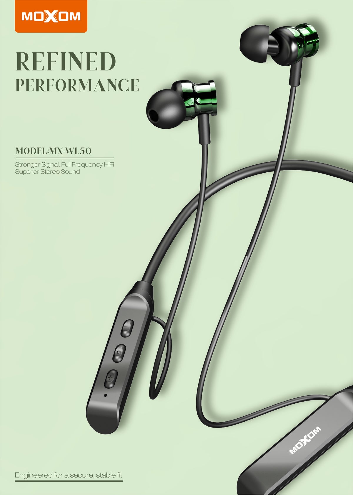 Moxom MX-WL50 Magnetic Neckband Wireless Headset