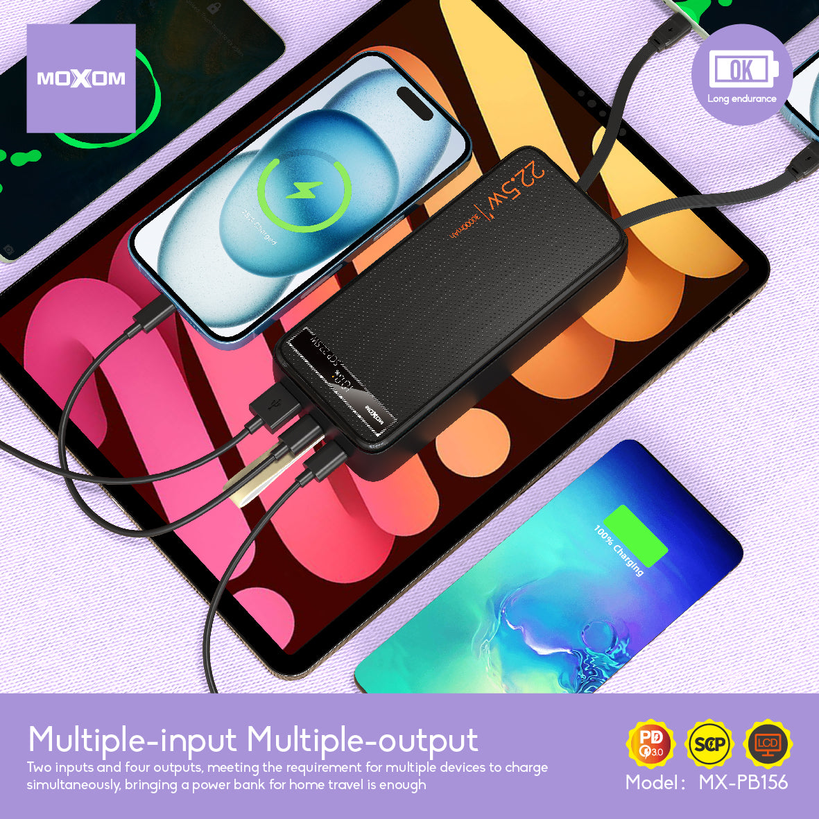 Moxom 30000mAh Fast Charging Power Bank PB156