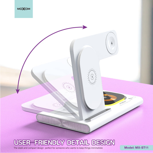 MOXOM MX-ST11 3-in-1 Wireless Charging Station