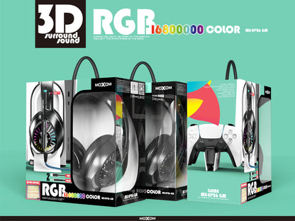Moxom MX-EP26 GM Wired Gaming Headset RGB 3D Surround