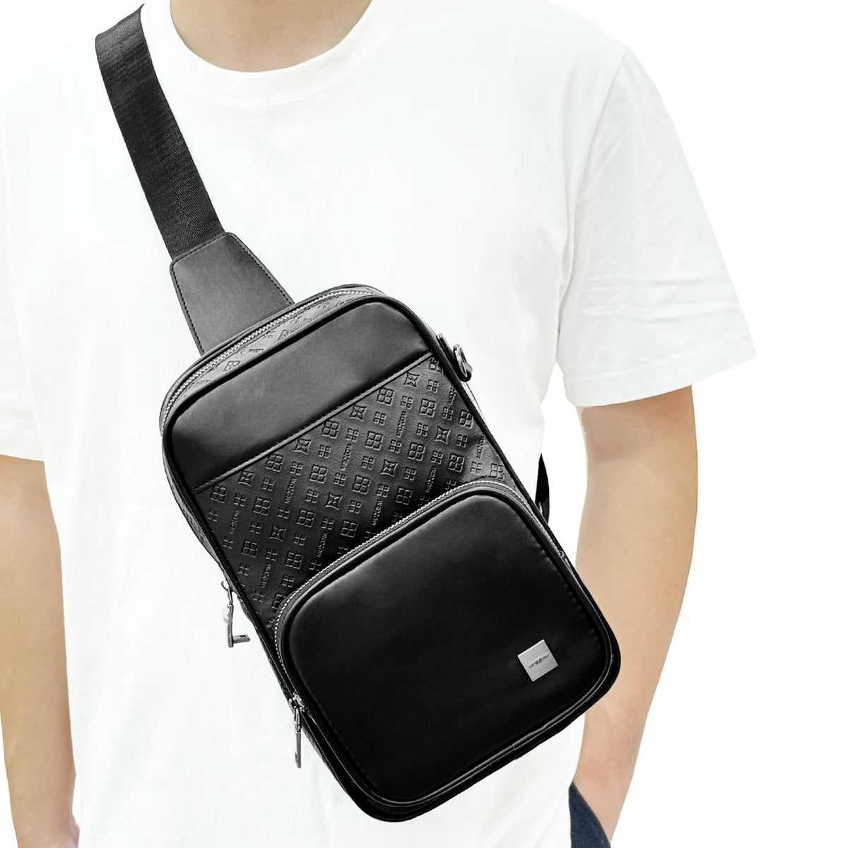 MOXOM MX-BA10 Fingerprint Lock Crossbody Bag – Anti-Theft Business Sling Bag, Keyless Security