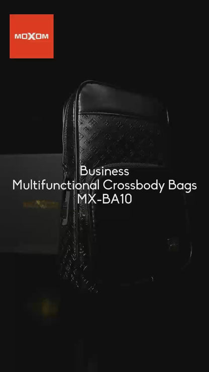 MOXOM MX-BA10 Fingerprint Lock Crossbody Bag – Anti-Theft Business Sling Bag, Keyless Security