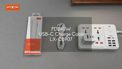 MOXOM LX-CB907 240W USB-C to USB-C Cable – PD Super Fast Laptop & Phone Charging, 1m