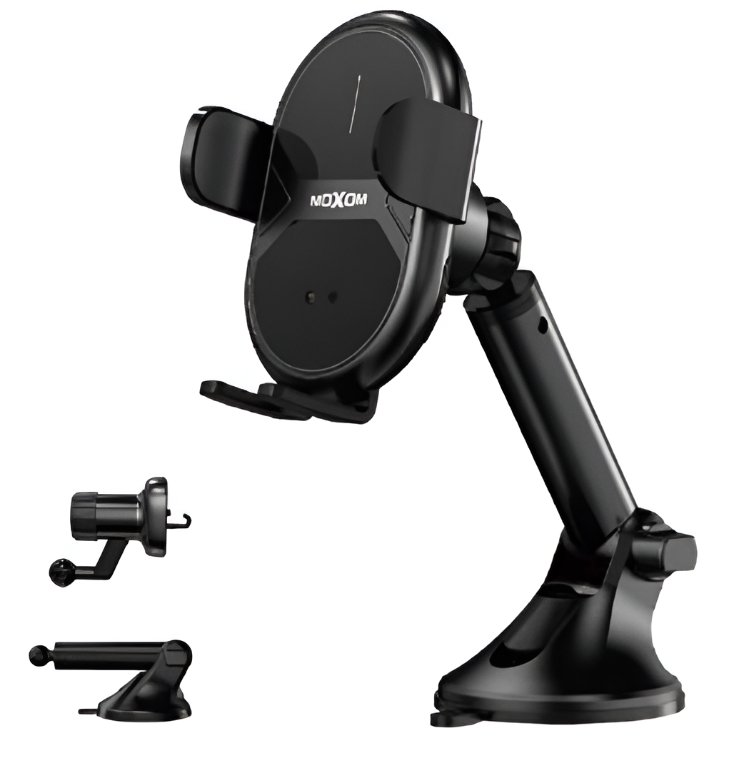 MOXOM MX-VS126WL 15W Wireless Charging Phone Holder – Infrared Sensor Auto-Clamp, Hands-Free Car Mount